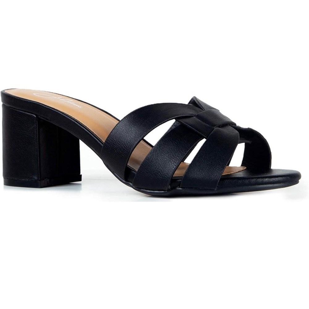 J Adam’s dressy slip on block heel sandals, hell 2,5 inches, size 7